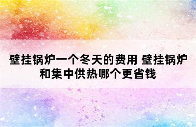 壁挂锅炉一个冬天的费用 壁挂锅炉和集中供热哪个更省钱